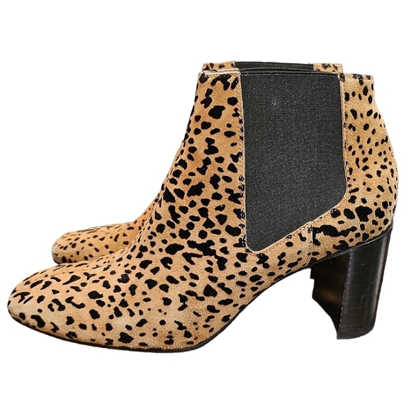 Rag & Bone Boots Alsen Flocked Suede Ankle Chelsea Cheetah Print Size 40 - Picture 5 of 12